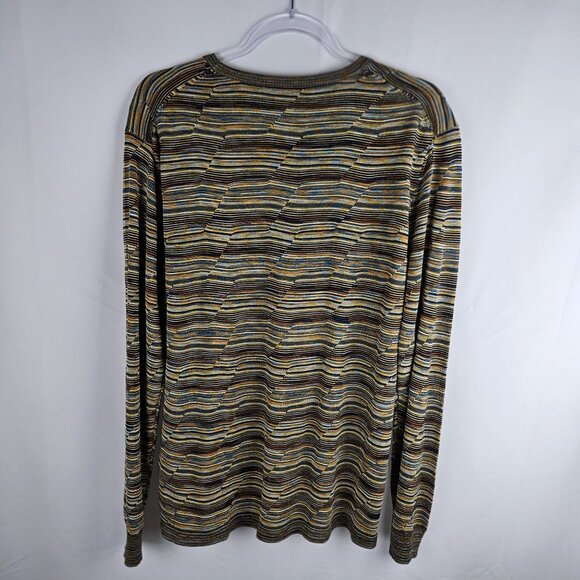 Jhane Barnes Mens Large Coogi style Bill Cosby Abstract Knit Sweater Green - Picture 4 of 8